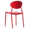 Fabulaxe Modern Plastic Outdoor Dining Chair with Open Oval Back Design, Red QI004226.RD - alternate 5